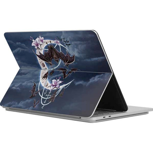 Gothic Moon with Bats and Flowers by Sarah Richter Surface Laptop Studio Skin